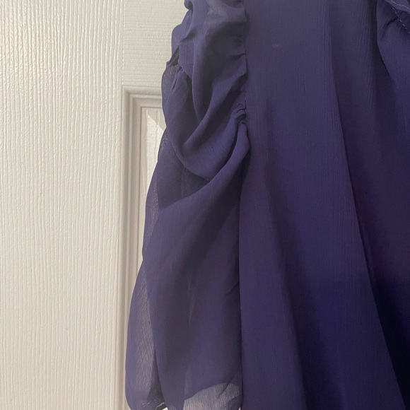 Express Royal Purple Chiffon Dress NWT Size L - Picture 4 of 5